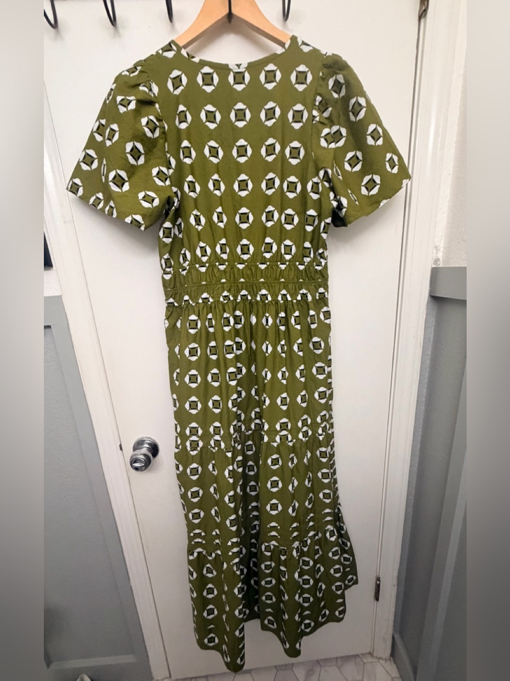 Anthropologie Olive Green Patterned somerset Maxi Dress - Picture 10 of 11
